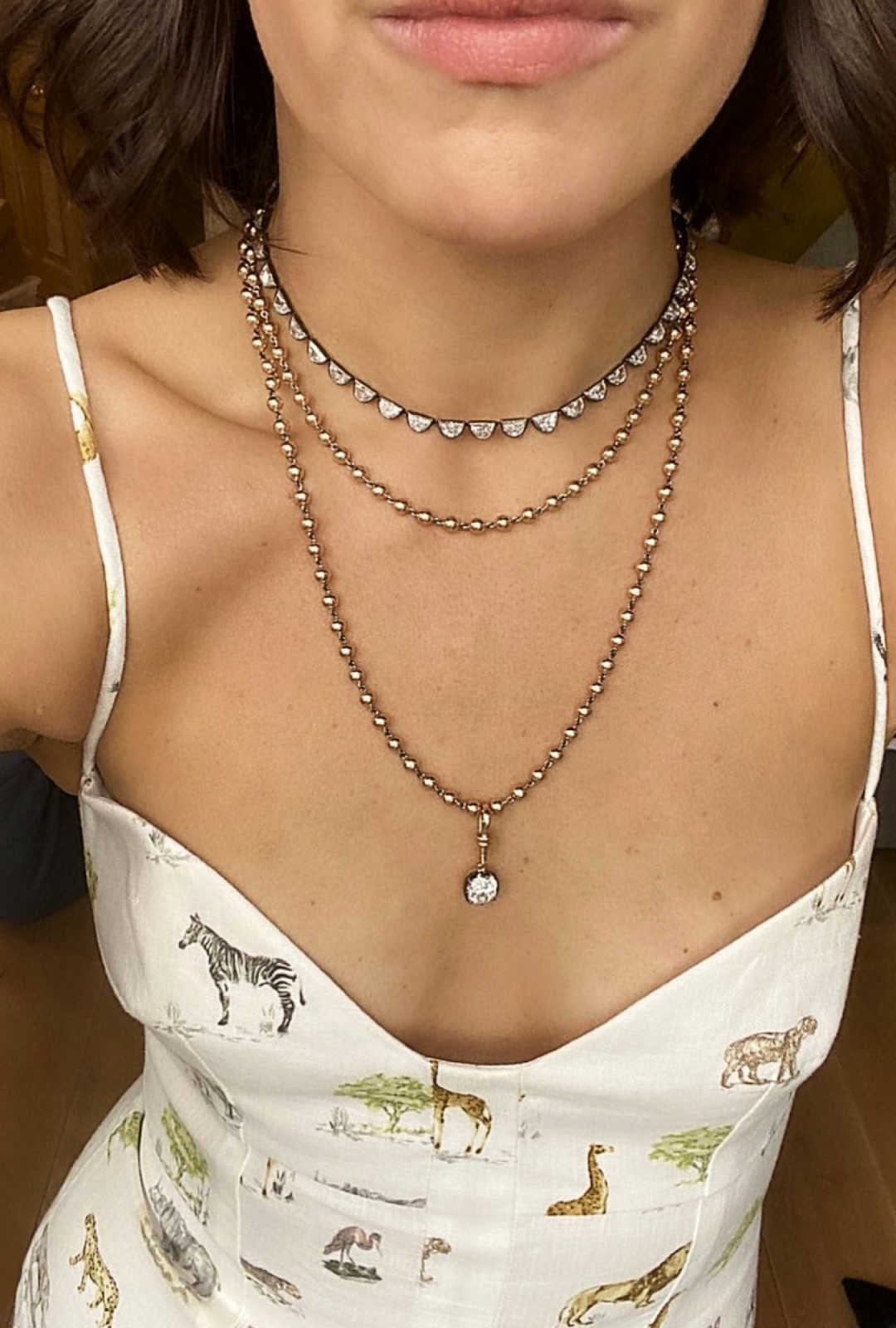 Ball n Chain Necklace and Moonshine Diamond Necklace – Luminaireco