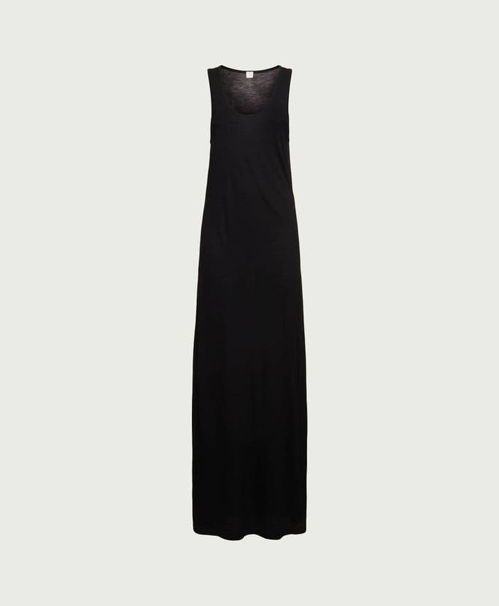 Scoop Neck Viscose Jersey Long Dress