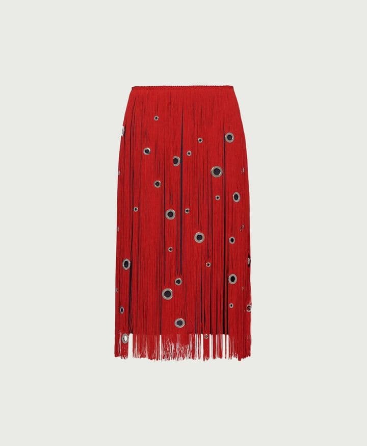 Prada Midi Skirt With Fringe