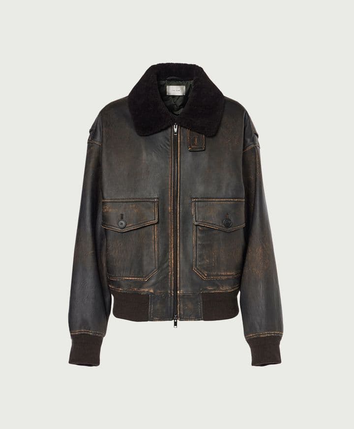 Adonis Shearling-Trimmed Leather Jacket