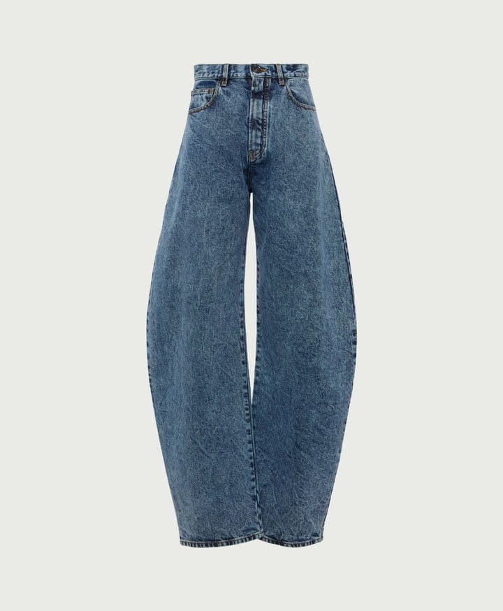 Alaia High-Rise Barrel-Leg Jeans