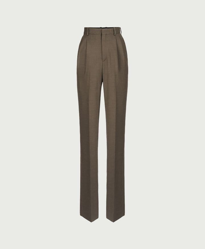 High-Rise Virgin Wool Straight Pants