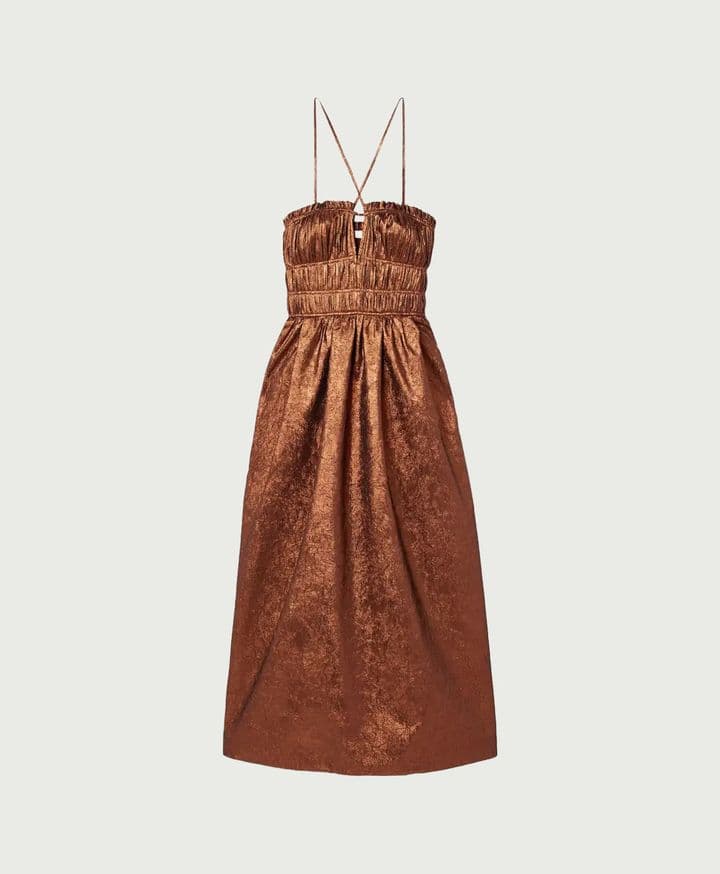 Ulla Johnson Seraphina Metallic Midi Dress