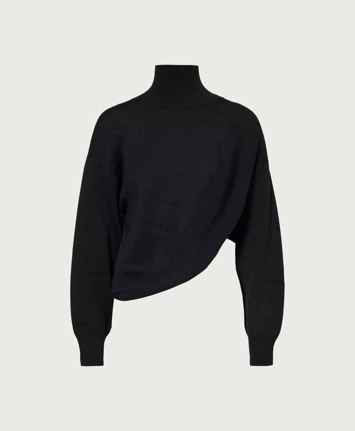 High-Neck Relaxed-Fit Wool Knitted Jumper