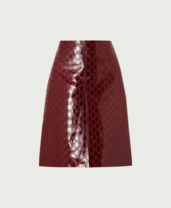 Gucci Embossed Patent Leather Skirt