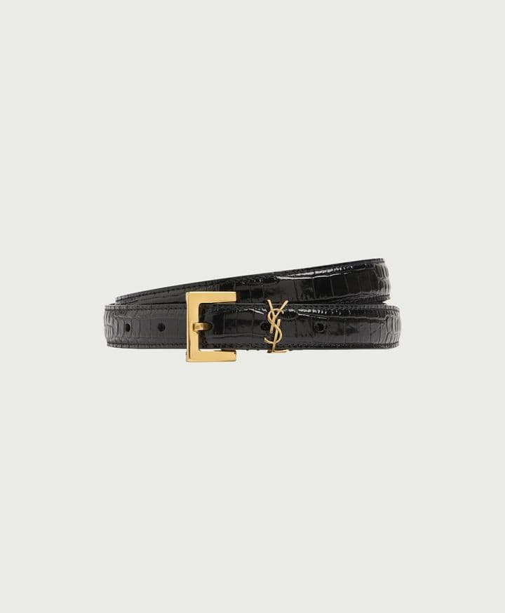 20mm Croc Embossed Leather Belt