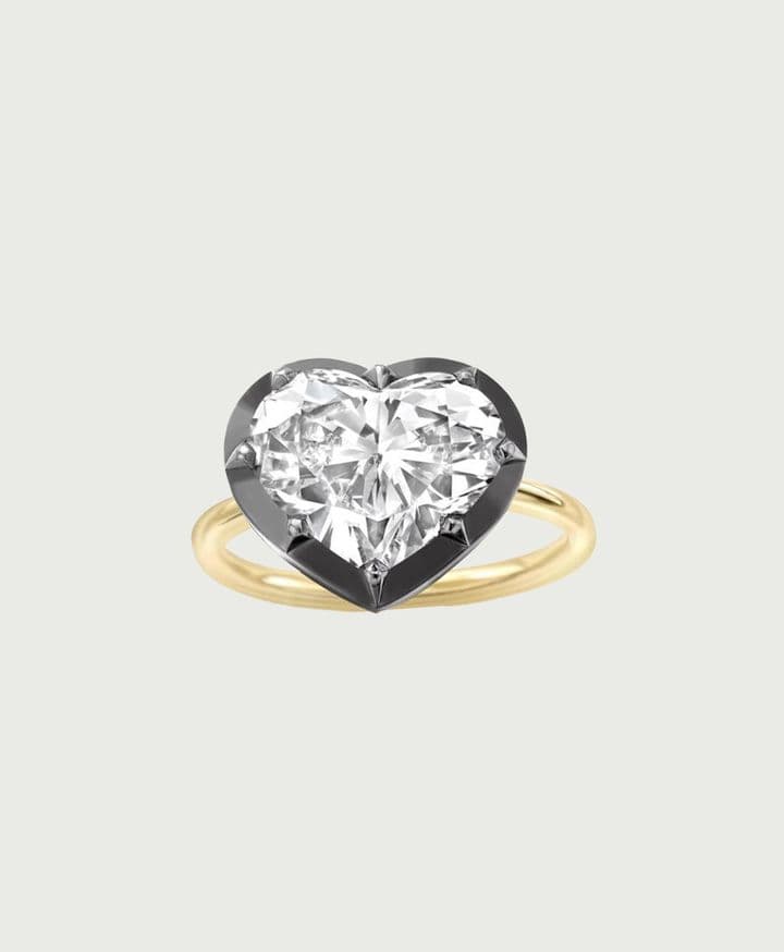 Jessica McCormack Heart Shaped 5ct Blackened Gold Ring