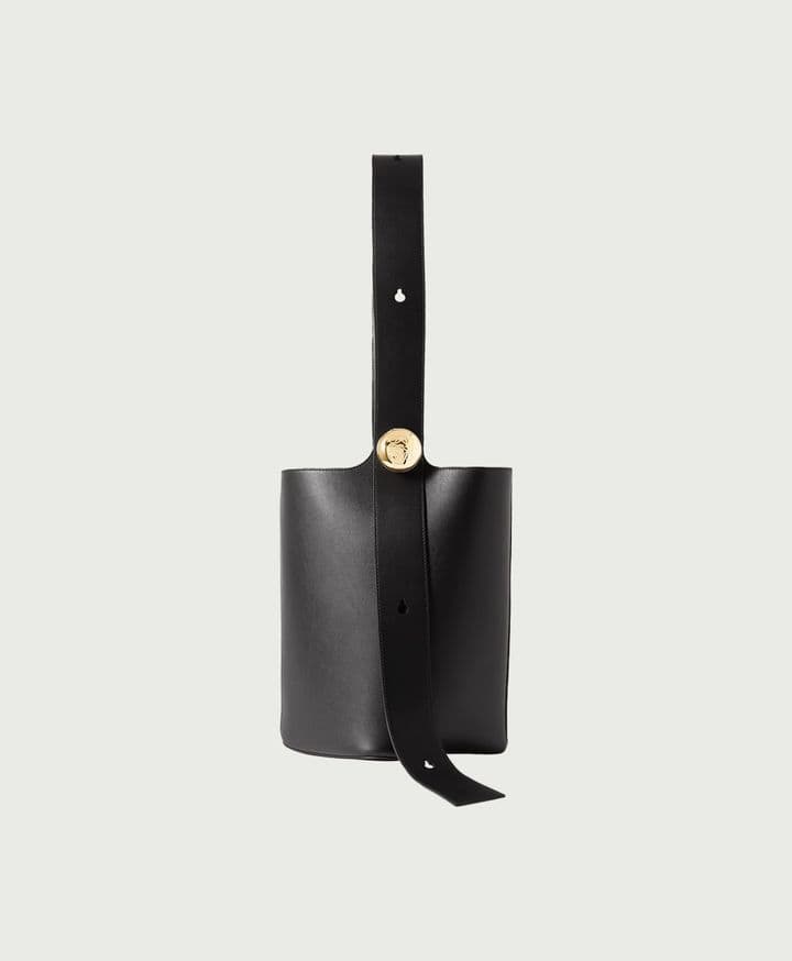 Pebble Embellished Leather Bucket Bag Loewe