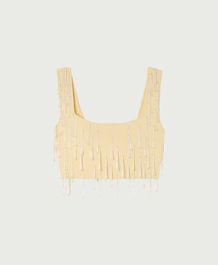 Depois Embellished Knitted Bralette Galvan