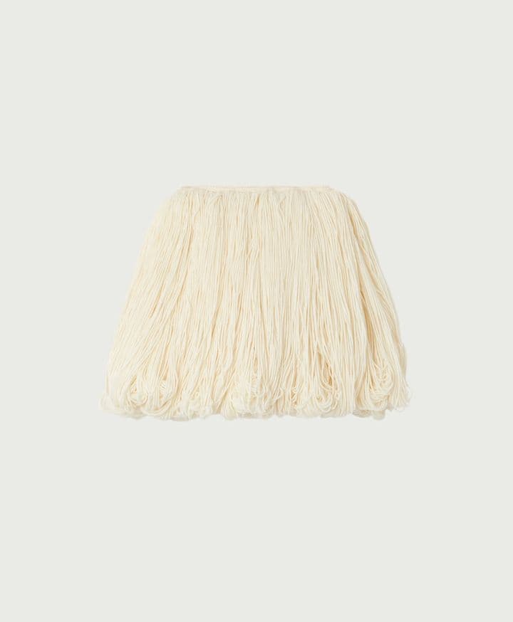 Fringed Wool-Blend Mini Skirt