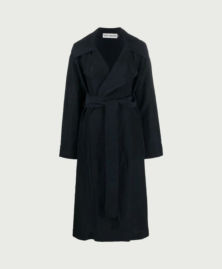 Single Breasted Belted Coat Issey Miyake