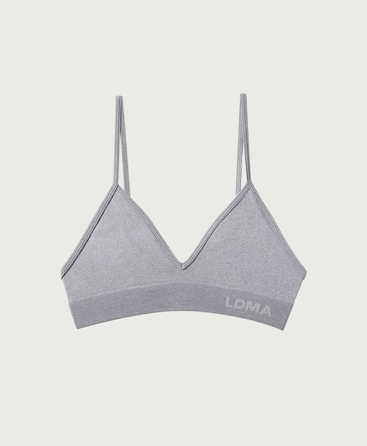 LDMA Low Show V Bralette in Heather Grey