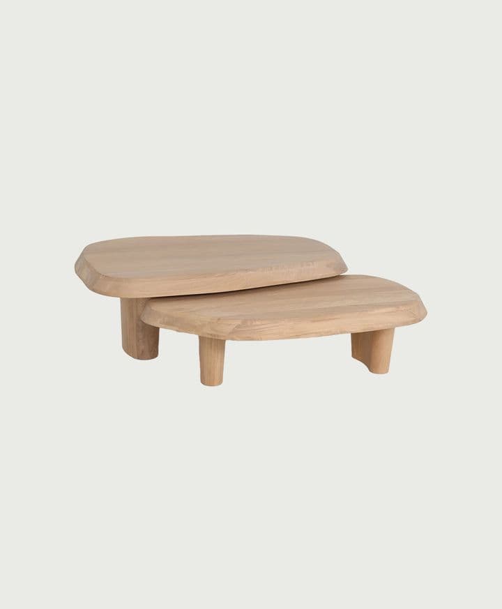 Duo Natural Oak Tables Pierre Augustin Rose