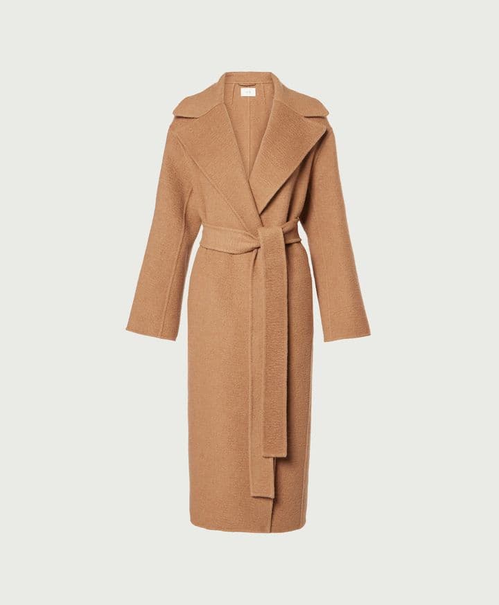 Malika Belted Wool Wrap Coat