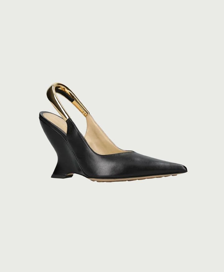 Punta Leather Slingback Heels Bottega Veneta