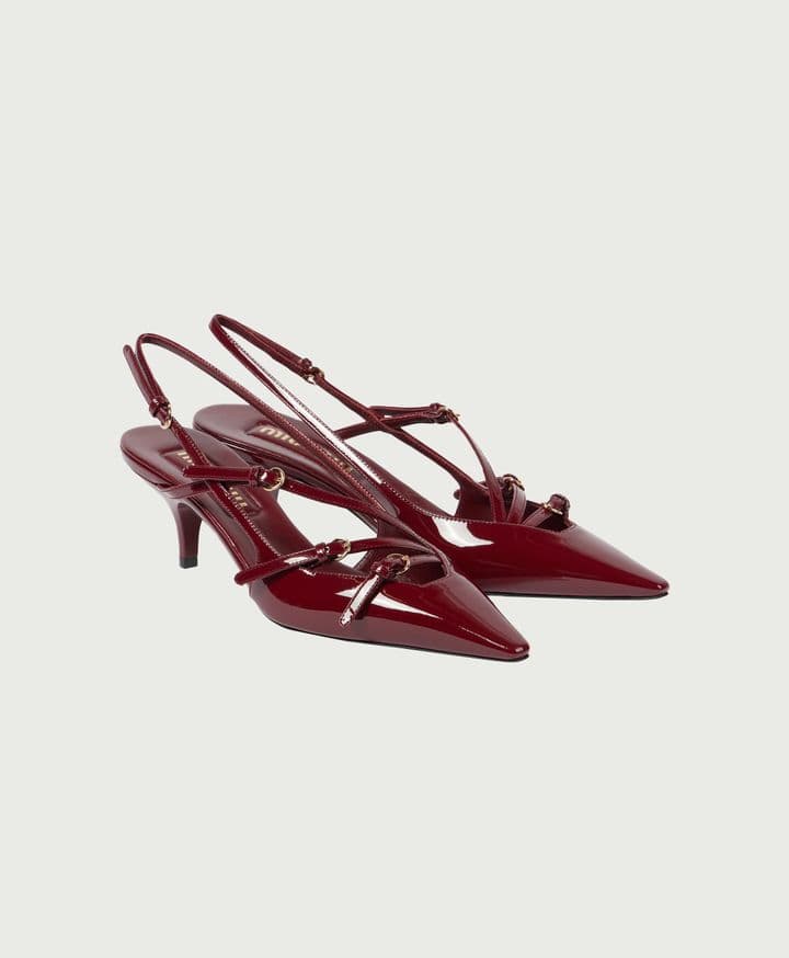 55 Patent Leather Slingback Pumps Miu Miu