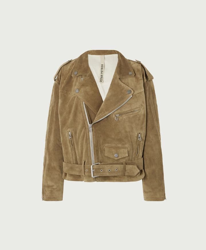 Savage Belted Suede Biker Jacket