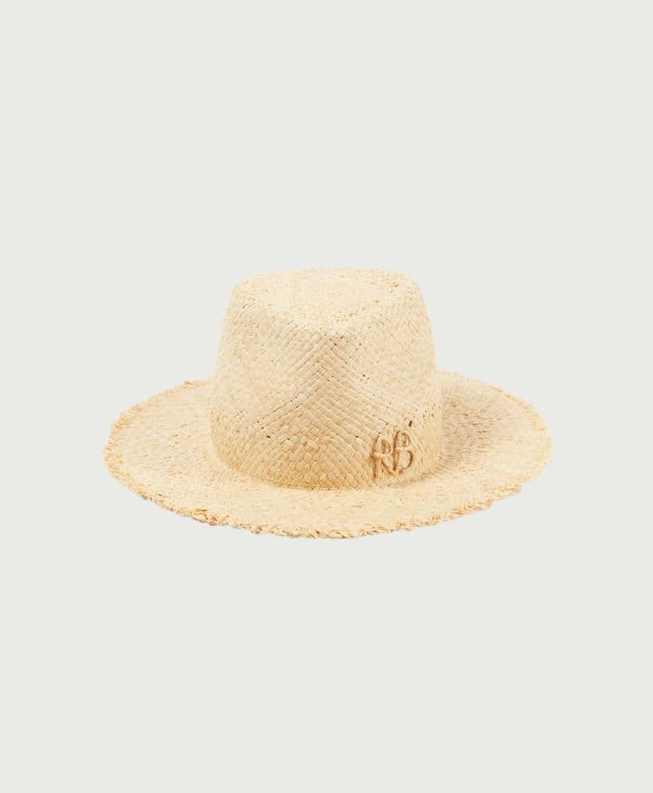 Ruslan Baginskiy Embellished Straw Fedora