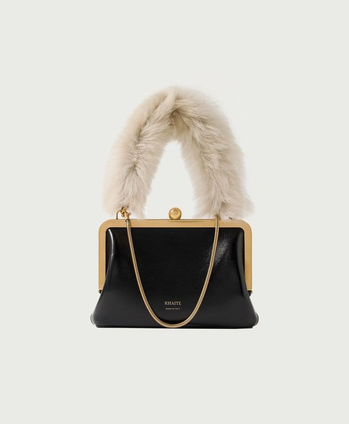 Khaite Lilith shearling-trimmed leather tote