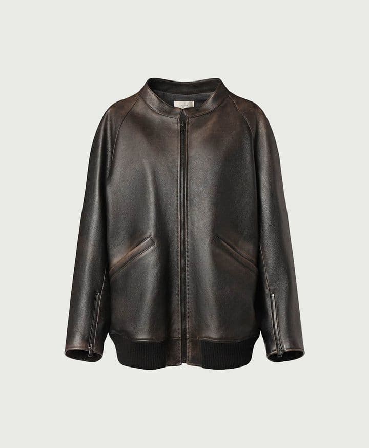 Kengia Leather Bomber Jacket