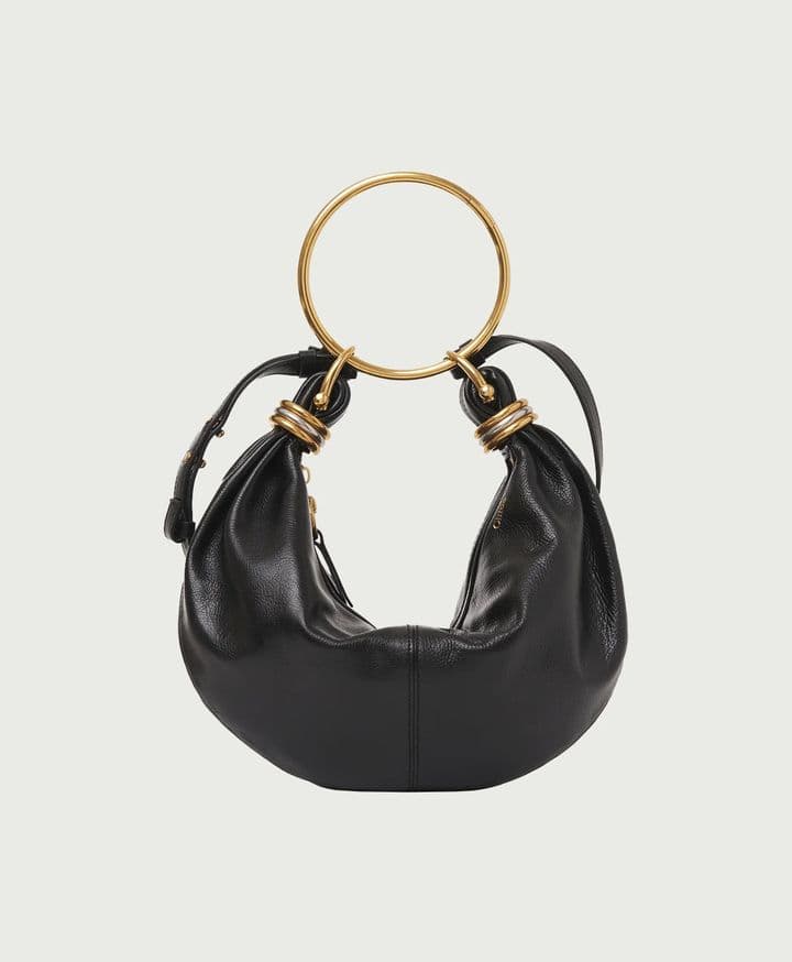 Chloe Small Bracelet Hobo Bag in Grained Leather