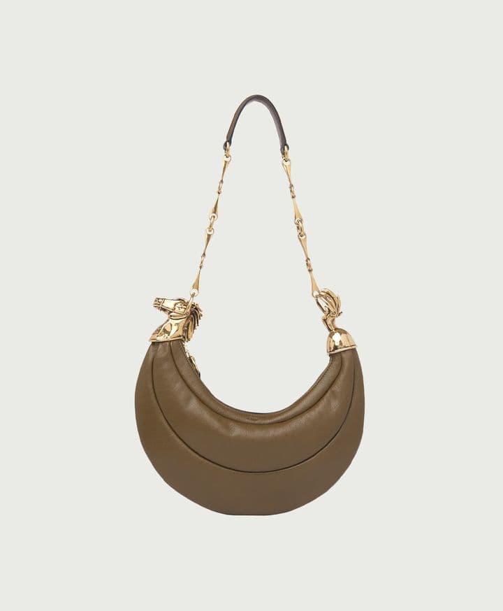 Chain Horse Shoulder Bag in Soft Leather Chloe