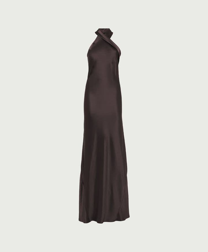 Pandora Halterneck Satin Maxi Dress