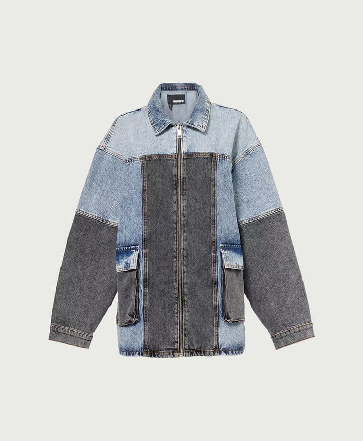 Patchwork Classic-Collar Denim Jacket ROTATE