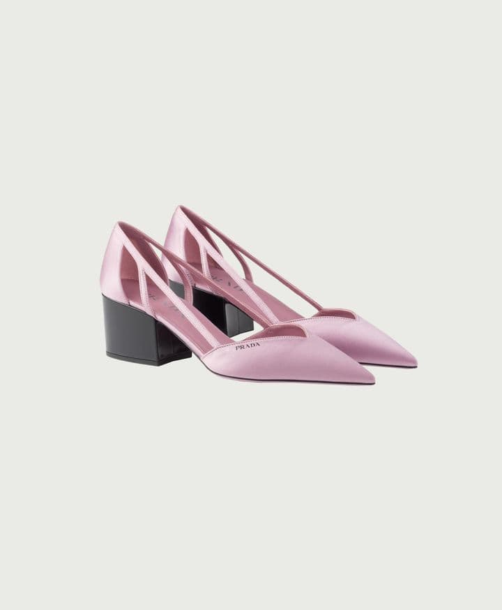 Satin Cut-Out Pumps