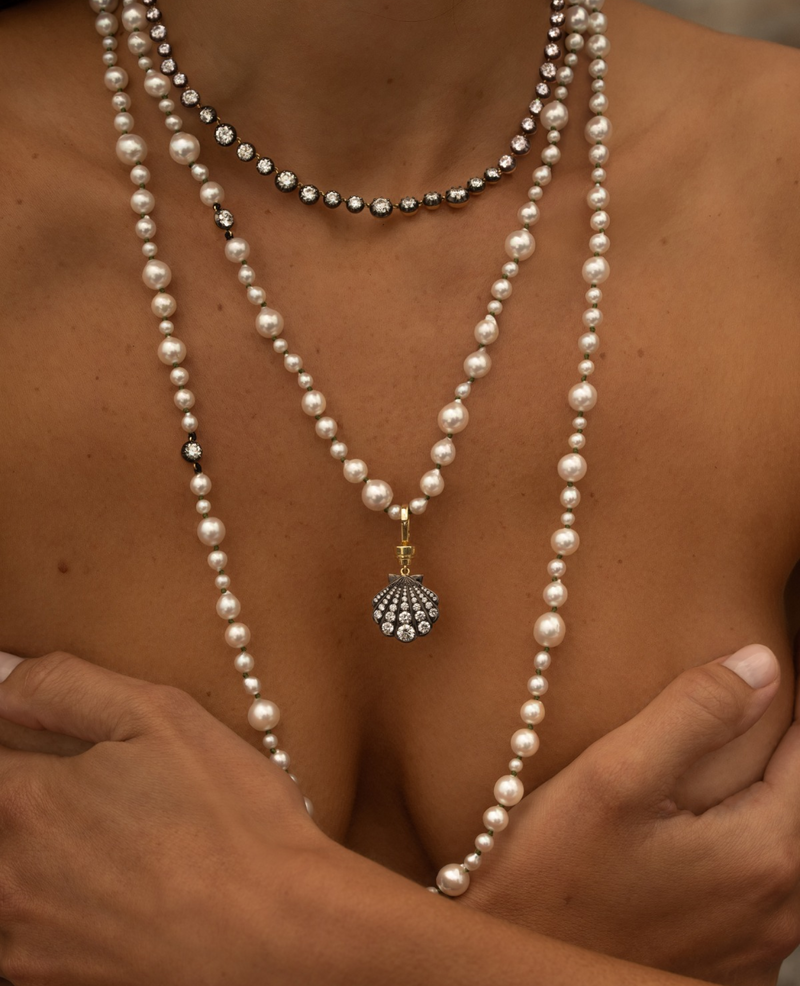 Beaches 21" Pearl and Diamond Necklace