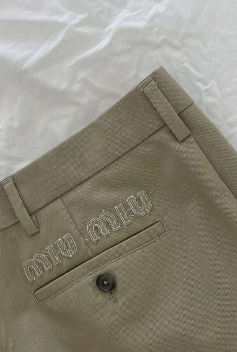 Chino pants with embroidered logo