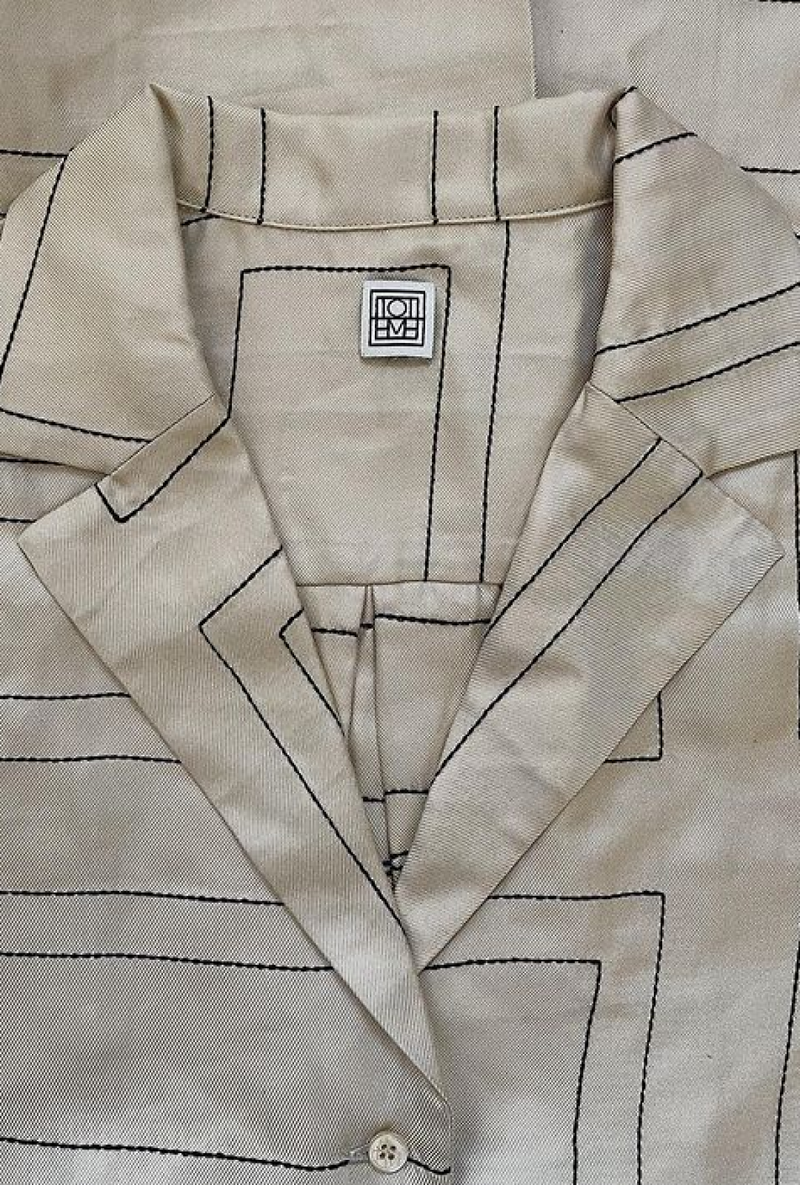 Monogram-embroidered pyjama top